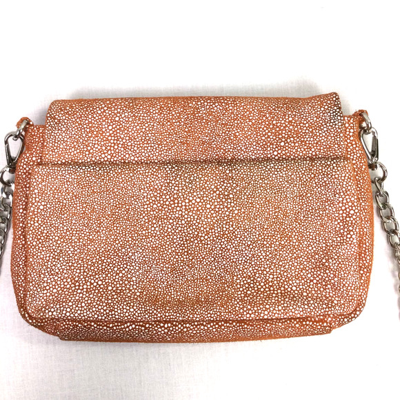 Sorial New York Women's Fabric Flap Over Zippered Chain Link Brown Crossbody - Picture 3 of 16